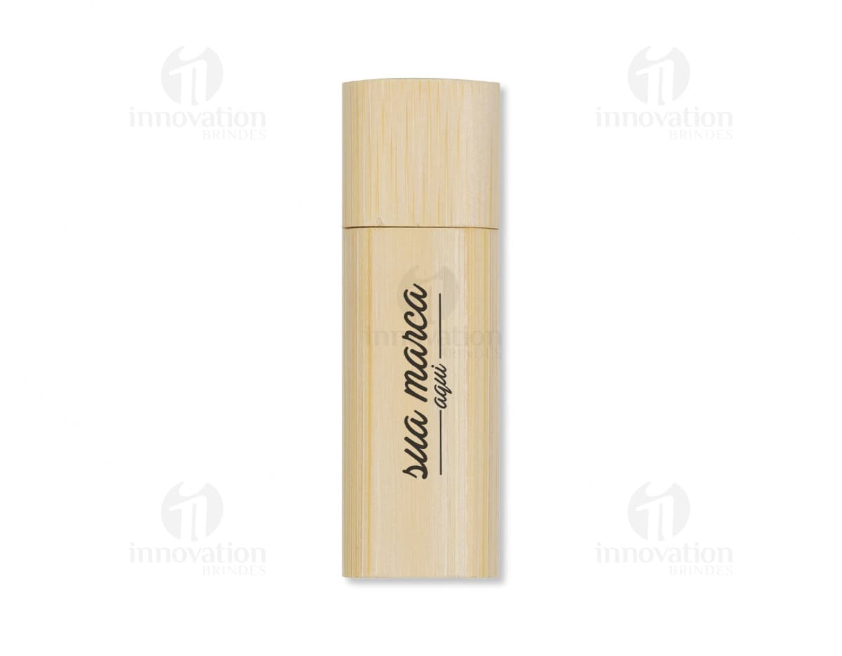 Pen drive de bambu 4GB - Armazene seus arquivos de forma sustentável e prática com este pen drive de bambu de 4GB. Ideal para quem busca um produto ecológico e versátil para guardar documentos, fotos e vídeos. Perfeito para uso pessoal ou como brinde corporativo. Garanta já o seu!