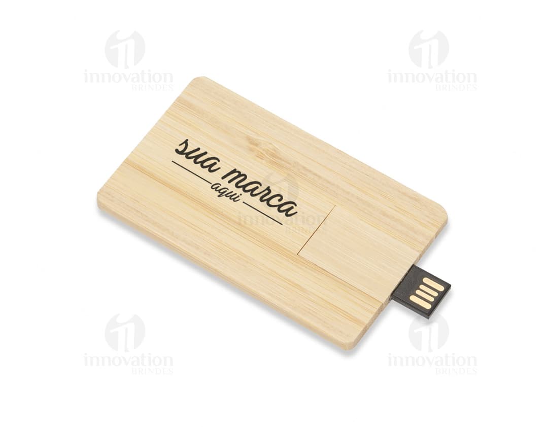 Caneta Card 4GB de Madeira: a combinação perfeita de elegância e funcionalidade para o seu negócio. Ideal para escritórios