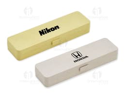 Estojo de fibra de bambu - Prático e sustentável para organizar seus brindes. Produto ideal para escritório, home office ou
