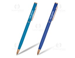 Imagem de uma elegante caneta de metal para uso em escritório, escola ou faculdade. Perfeita para escrita suave e precisa