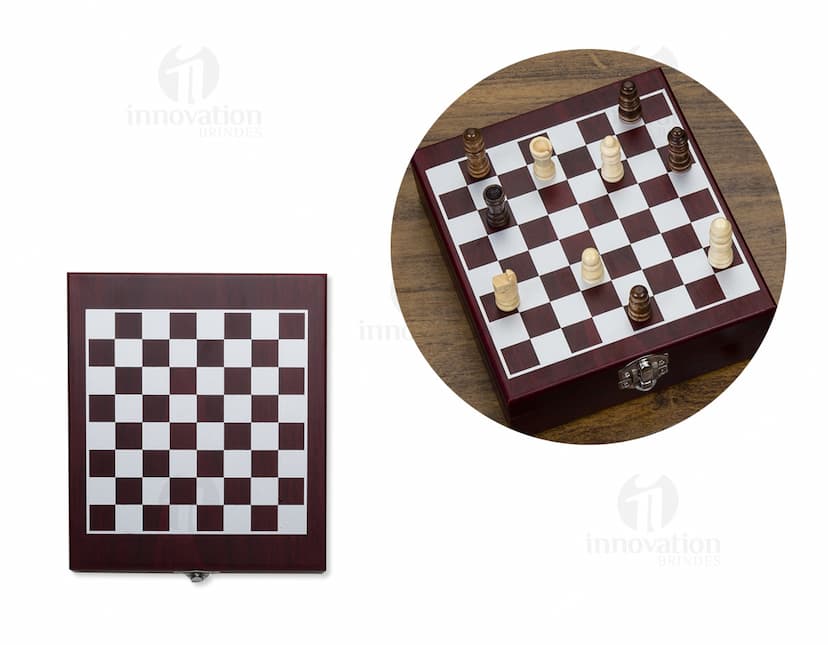 kit vinho xadrez 4 peças Personalizado