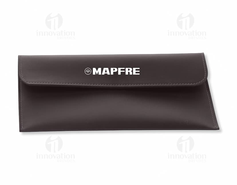 Pasta envelope de couro marrom para escritório e negócios. Organize seus documentos e dinheiro com estilo. Ideal para guardar cartões e notas. Prático e elegante. Compre já o seu!