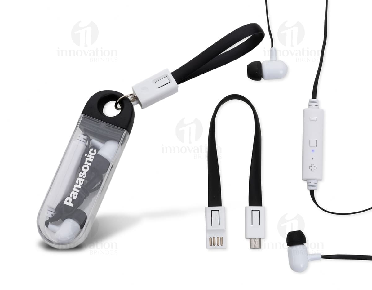 Fone de Ouvido Bluetooth saiu de linha com cores prateadas e pretas, feito de metal e plástico, com design moderno e alta tecnologia.