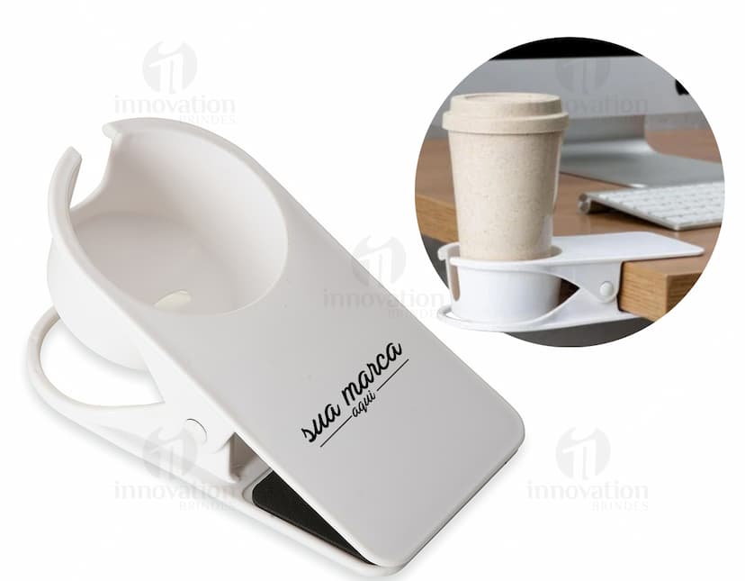 Suporte de copo para mesa em design moderno e elegante, ideal para escritórios e home office. Valorize o ambiente de trabalho com esse item prático e funcional. Garanta já o seu!