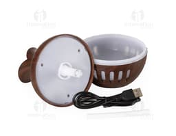 Umidificador de madeira com LED, design clássico e elegante para o seu ambiente. Ideal para deixar o ar mais saudável e