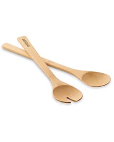 Conjunto de 2 talheres para salada em madeira de alta qualidade, ideais para servir com elegância e praticidade. Com design moderno e detalhes em aço inoxidável, esses utensílios são perfeitos para sua mesa. Adquira já o seu e surpreenda seus convidados com um toque de sofisticação.