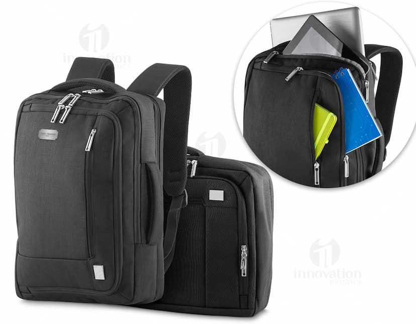 Mochila para notebook em couro preto - a combinação perfeita de estilo e tecnologia para suas viagens de negócios. Compartimento acolchoado para proteger seu equipamento, alças resistentes e design moderno. Garanta praticidade e elegância em suas jornadas.