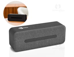 Caixa de som moderna e tecnológica para escritório. Equipamento de alta qualidade em plástico. Design elegante, perfeito para