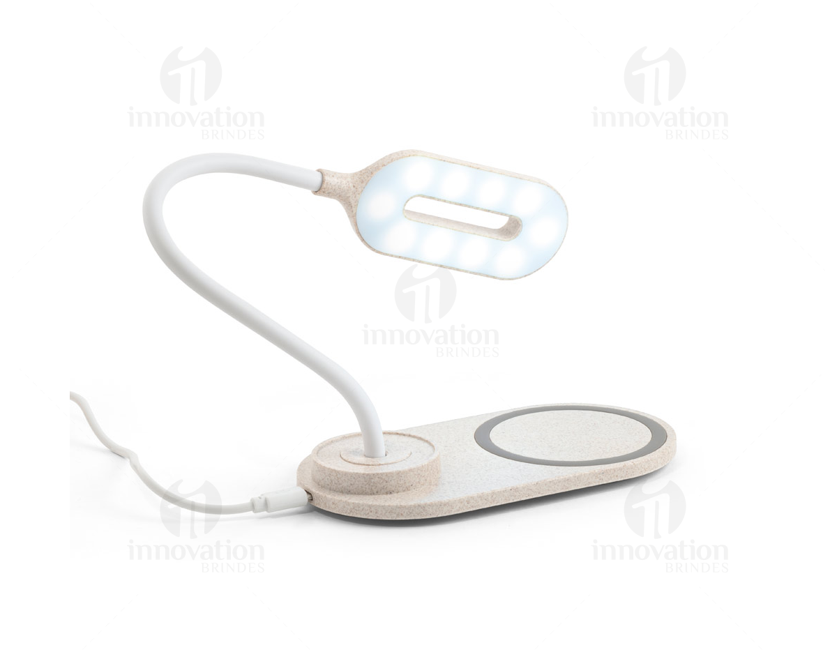 Luminária com carregador - Design moderno e tecnológico para iluminar e carregar seus dispositivos com praticidade. A combinação perfeita de estilo e funcionalidade em um único produto. Ideal para escritórios e ambientes corporativos. Nunca fique no escuro novamente!