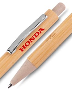Caneta de bambu, ideal para escrita suave e sustentável. Feita de madeira e aço, perfeita para uso escolar e profissional. Adquira já a sua!