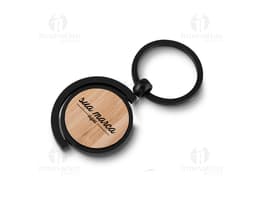 Shiny and elegant keychain to customize with your brand. Perfect for business giveaways. Close-up photo, isolated, with