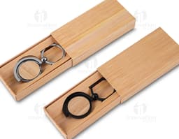 Shiny and elegant keychain to customize with your brand. Perfect for business giveaways. Close-up photo, isolated, with