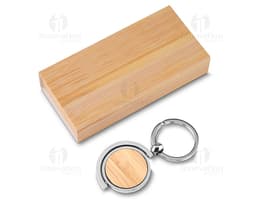 Shiny and elegant keychain to customize with your brand. Perfect for business giveaways. Close-up photo, isolated, with