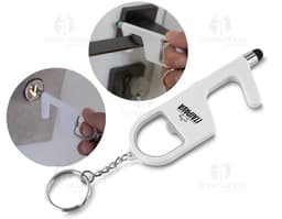 Chaveiro plástico multifunções - ideal para garantir a segurança dos seus pertences! Feito de aço inoxidável, este chaveiro
