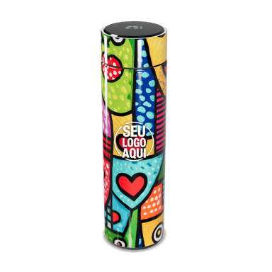 Garrafa Térmica Touch Estampa Colorida Corações personalizado