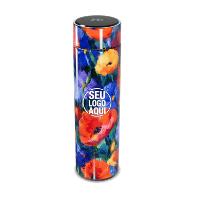 Garrafa Térmica Touch Floral Colorida Aço Inox personalizado