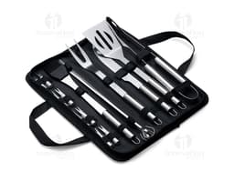 Kit Churrasco 17 Peças - Acesse a modernidade do churrasco com nosso conjunto completo de equipamentos portáteis. Feito em