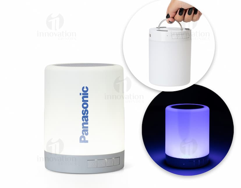 Caixa de som com luminária - Perfeita combinação de tecnologia e design. Ideal para iluminar e animar qualquer ambiente. Aproveite o som de alta qualidade e a praticidade dessa peça versátil. ¡Adquira a sua agora!