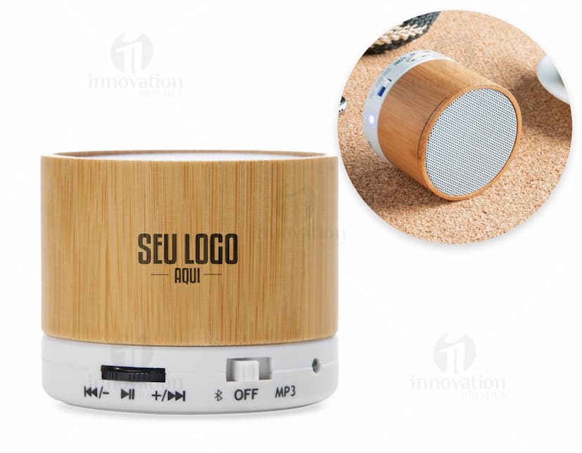 caixa de som em bambu Personalizado