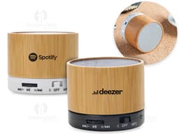 Caja de sonido en bambú, ideal para quienes buscan un producto sostenible y de alta calidad. Hecha de bambú natural, esta