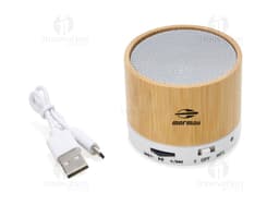 Caja de sonido en bambú, ideal para quienes buscan un producto sostenible y de alta calidad. Hecha de bambú natural, esta