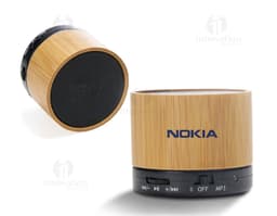 Caja de sonido en bambú, ideal para quienes buscan un producto sostenible y de alta calidad. Hecha de bambú natural, esta