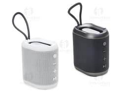 Caixa de som de alta qualidade, moderna e elegante. Equipamento eletrônico com tecnologia de ponta, design prateado e