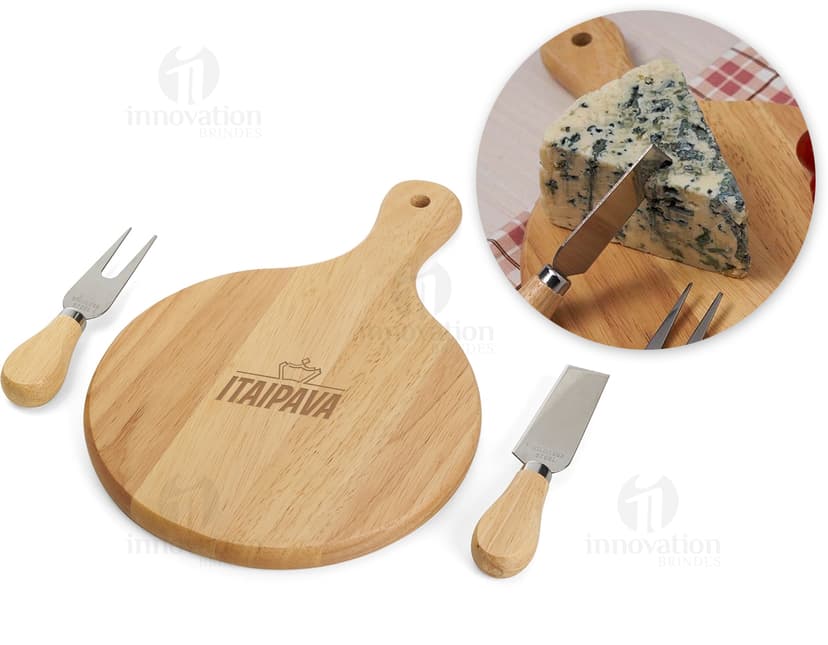 Kit queijo de 3 peças em madeira para sua cozinha: ideal para cortar e servir queijos com praticidade e elegância. Perfeito para aquele momento especial em família ou entre amigos. Adquira já o seu!