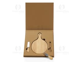 Kit queijo 3 peças em madeira para um jantar tradicional em família. Utensílios de cozinha de qualidade para preparar e