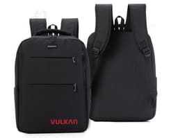 Mochila para notebook preta de couro, ideal para transporte seguro de equipamentos eletrônicos e tecnológicos. Perfeita para