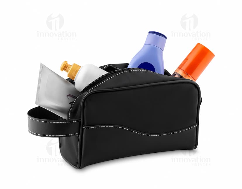 Nécessaire de Couro Preto: Elegância e Praticidade em um único Acessório. Ideal para organizar seus pertences pessoais com estilo e sofisticação. Compre já o seu!