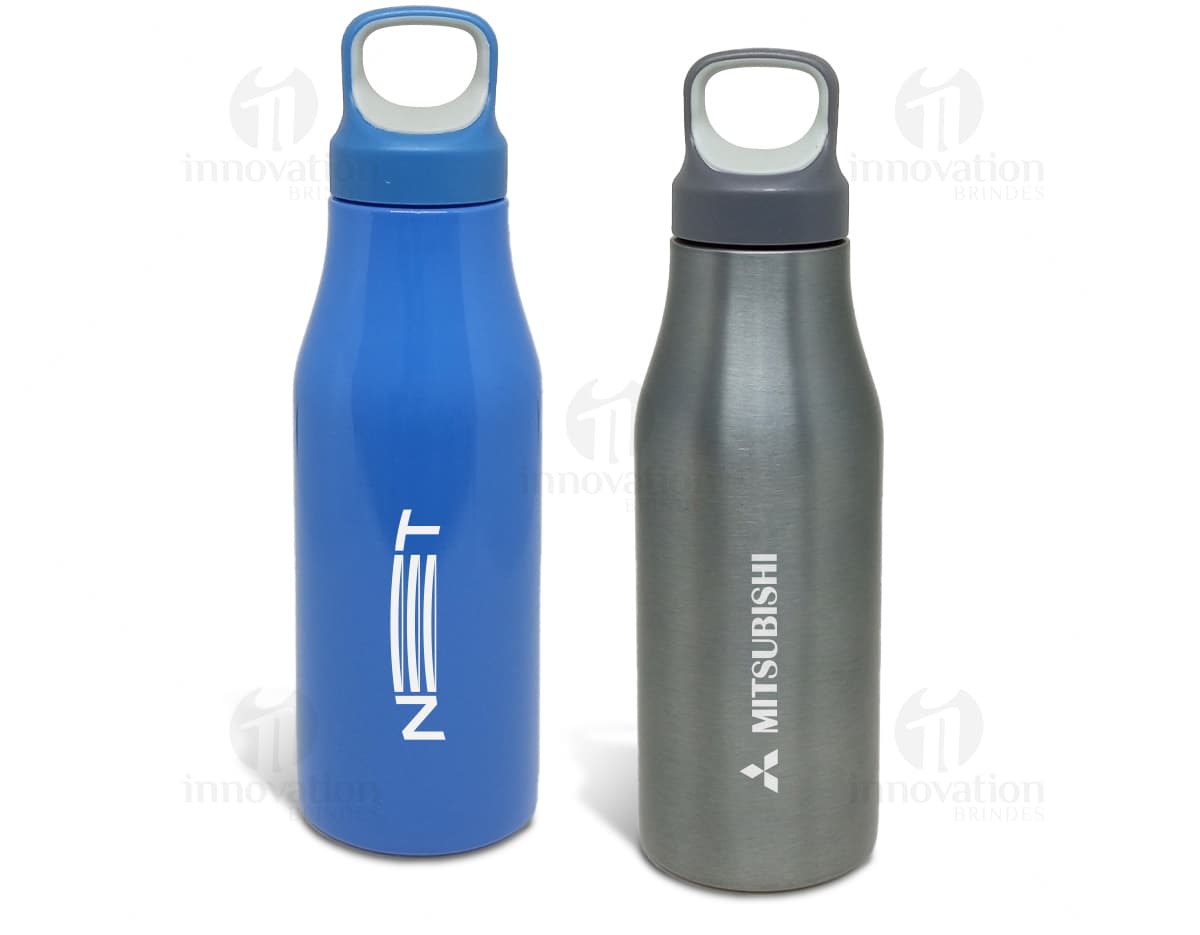 Garrafa inox 650ml - Mantenha-se hidratado com estilo e praticidade! Esta garrafa de aço inoxidável possui um design clean e moderno, perfeito para transportar líquidos de forma segura. Excelente opção de brinde corporativo. Ideal para manter a sua saúde em dia.