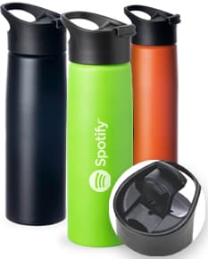 Grenade-shaped aluminum squeeze bottle with matte finish and handle, suitable for storing liquid products like oil, lotion, or beverage.