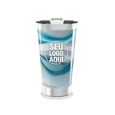 Copo Térmico Azul Ondulado Inox personalizado