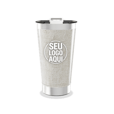 Copo Térmico Inox Com Textura Bege personalizado