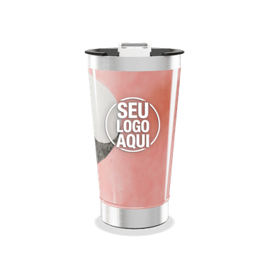 Copo Térmico Rosa Com Design Moderno personalizado