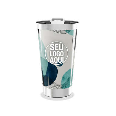 Copo Térmico Estampa Abstrata Azul personalizado