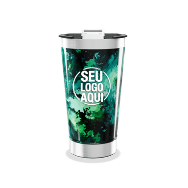 Copo Térmico Estampa Verde Abstrata personalizado