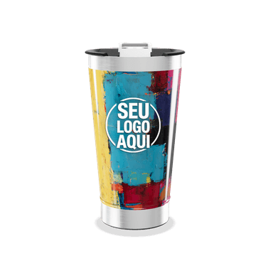 Copo Térmico Estampa Abstrata Colorida personalizado