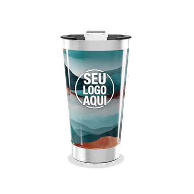 Copo Térmico Paisagem Azul Aço Inox personalizado