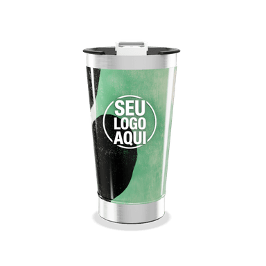 Copo Térmico Verde Com Estampa Preta personalizado