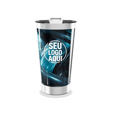 Copo Térmico Estampa Azul Abstrata personalizado