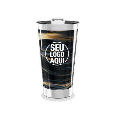 Copo Térmico Preto Com Listras Luminosas personalizado
