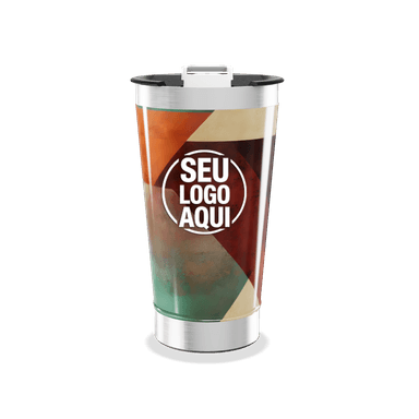 Copo Térmico Estampa Geométrica Colorida personalizado