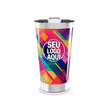 Copo Térmico Estampa Colorida Aço Inox personalizado