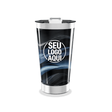 Copo Térmico Preto Com Ondas personalizado