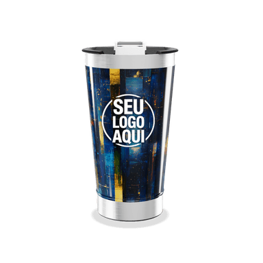 Copo Térmico Estampa Abstrata Azul personalizado