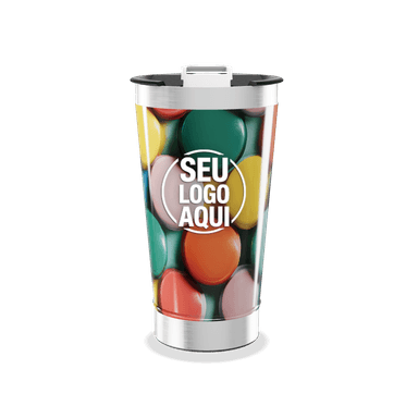 Copo Térmico Estampa Bolinhas Coloridas personalizado