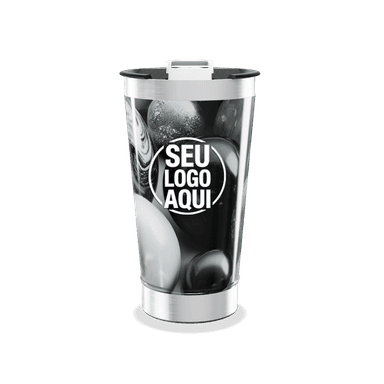 Copo Térmico Preto Com Bolas Decorativas personalizado