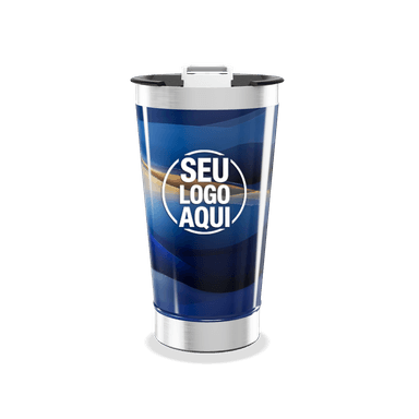 Copo Térmico Azul Com Ondas personalizado